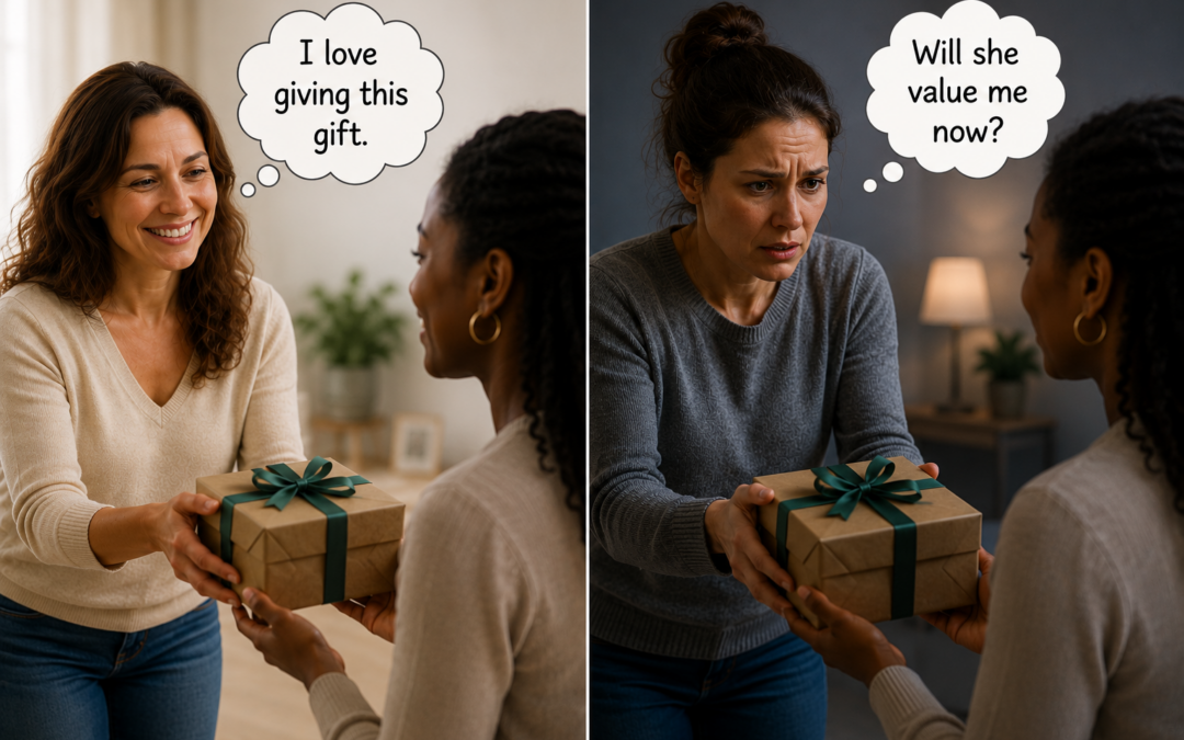 Why do bad things happen to good people? Two women give the same gift, but one gives from self-worth while the other hopes to earn approval.